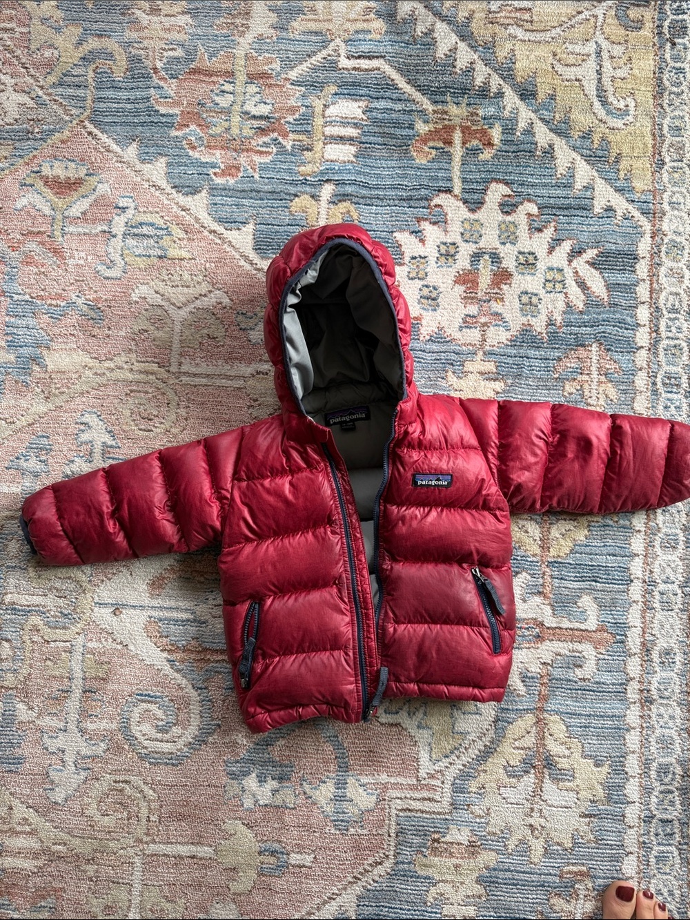 Patagonia Kids Red Hooded Puffer Jacket